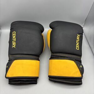 Century Brave Hook and Loop Training Boxing Gloves 14 oz Black Yellow